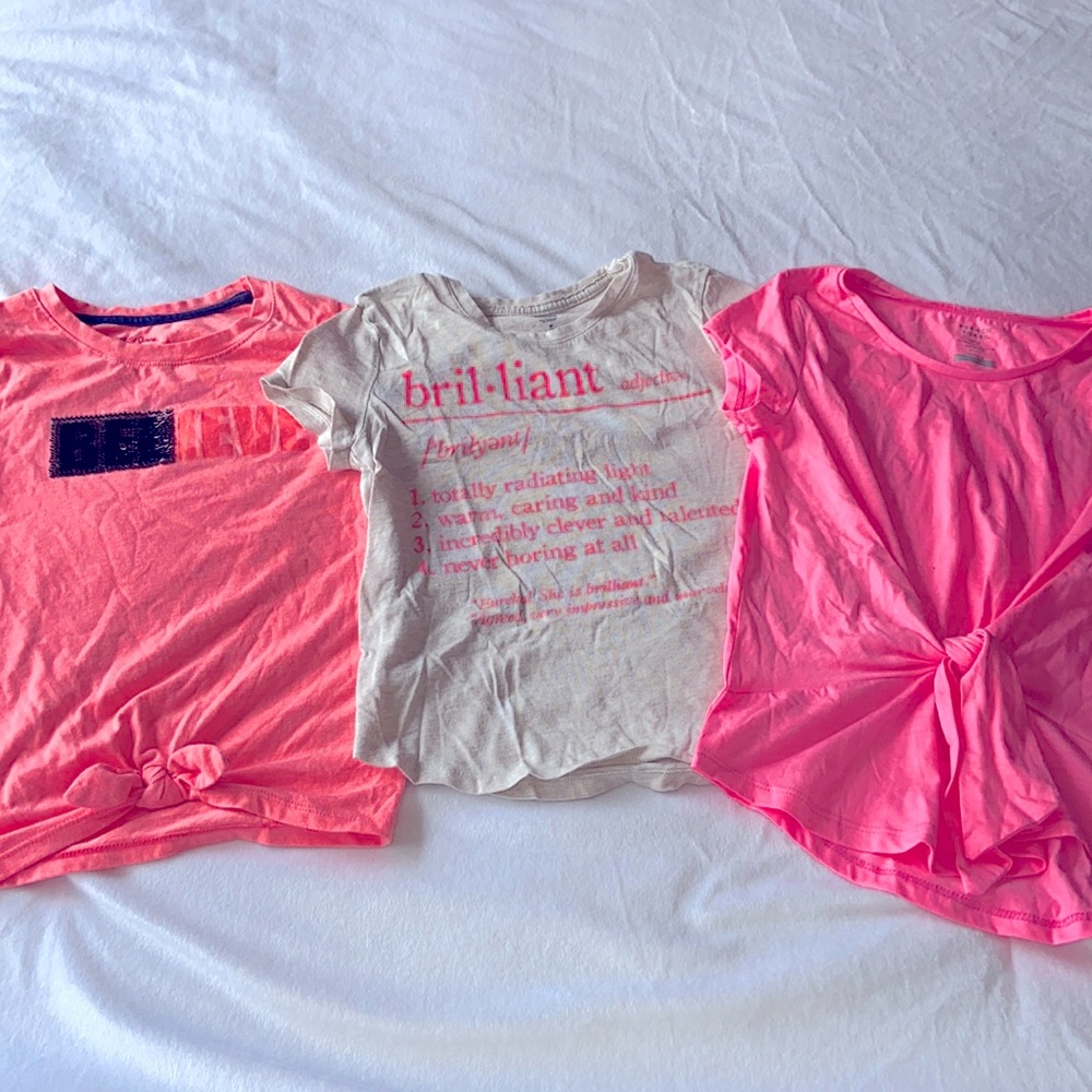 Lot of 3 pink fluorescent girl’s tee shirts